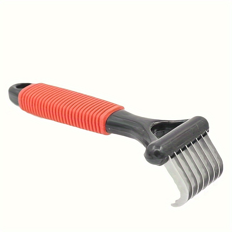 

1pc Pet Grooming Brush, Double-sided Pet Hair Rake For Shedding Dematting, Stainless Steel Cleaning & Dematting Dog Comb