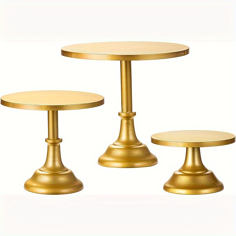 3pcs Cake Stand, Golden Cake Stand Set, Perfect Dessert Table Display Set, Cupcake & Cake Stands For Party, Wedding, Birthday, Baby Shower, Anniversar