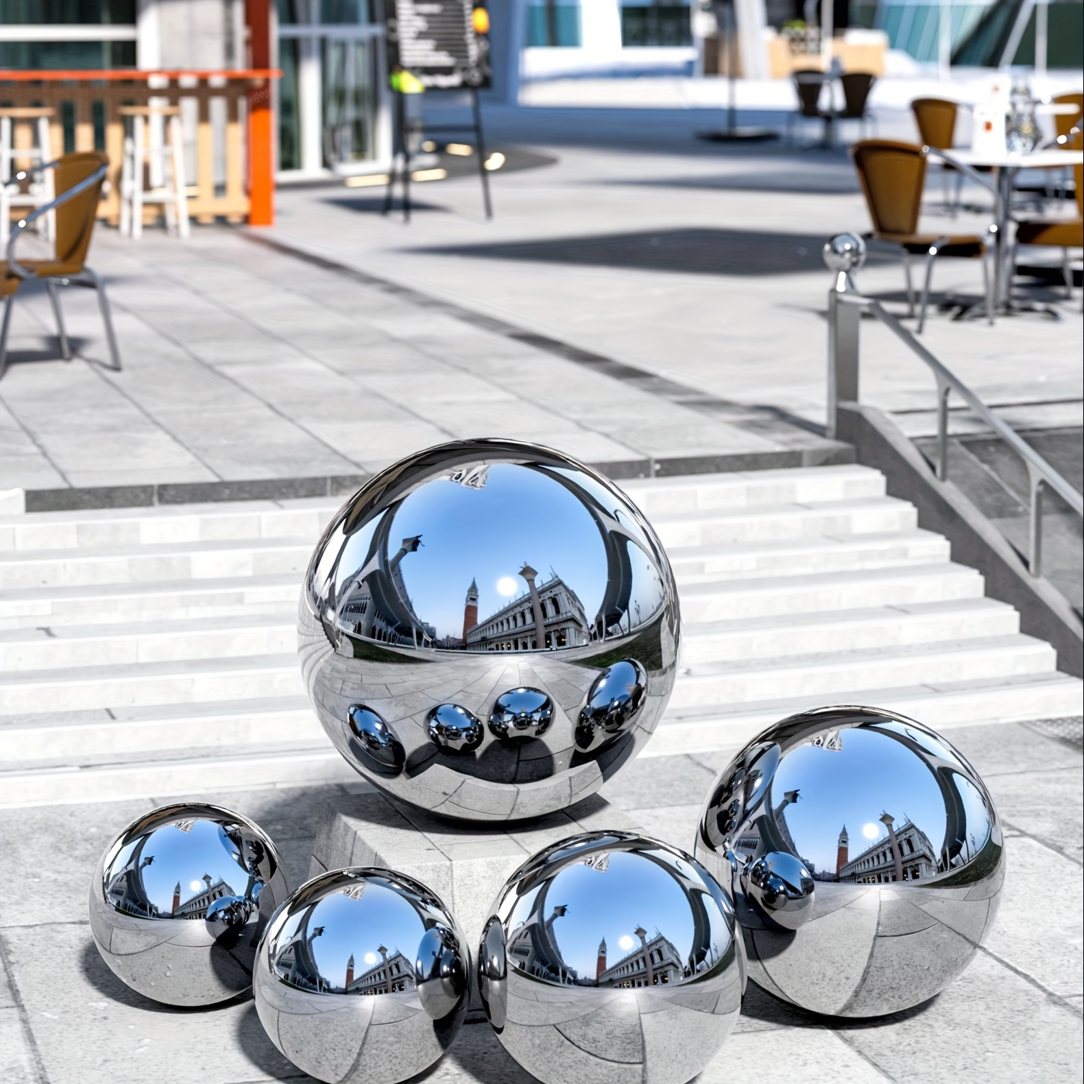 

200mm/8.0inch Garden Gazing Ball: Decorative Stainless Steel Mirror Ball For Outdoor Wedding And Home Decoration