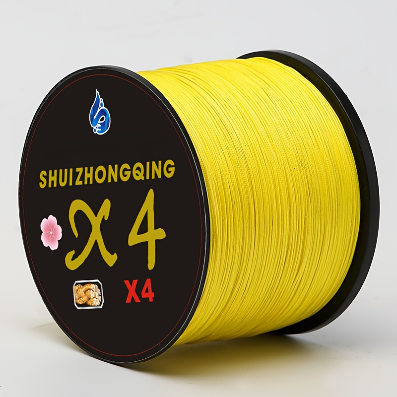 546yd Yellow spotted Braided 4 Strands Pe Fishing Line Test - Temu