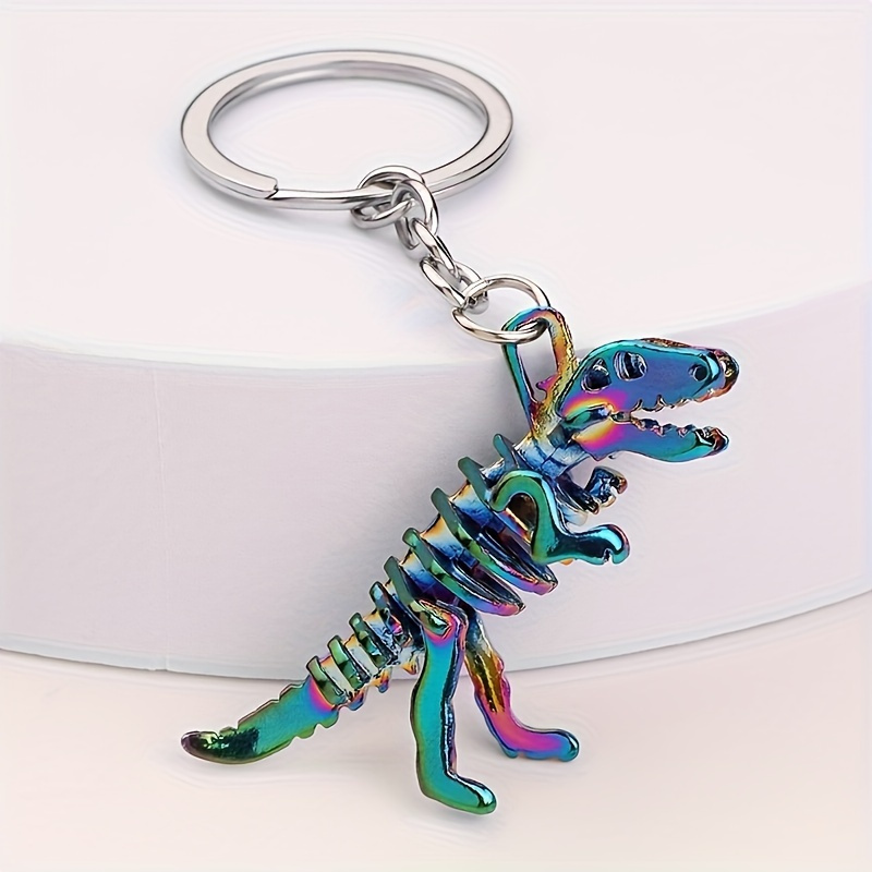 

Funky, Dinosaur Keychain - Hip Hop Style, Alloy Pendant For Bags & Backpacks, Perfect Gift , Dinosaur Room Decor