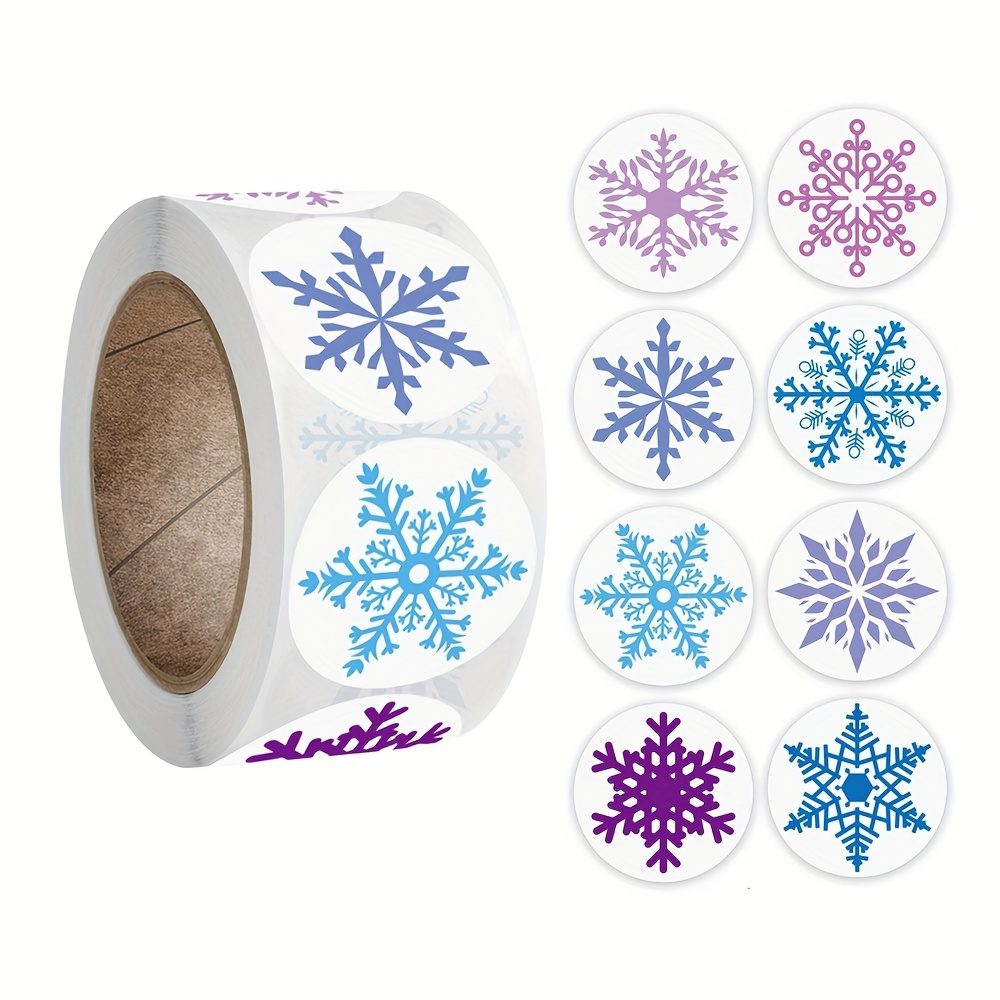 

500pcs Color Snowflake Merry Christmas Sticker Gift Envelope Sealing Label Decoration Stationery Sticker