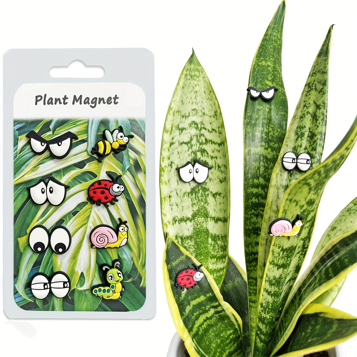 

8-piece Whimsical Plant Magnet Eyes Set - Perfect Gift For Women & Plant Enthusiasts, Unique Indoor Garden Accessories