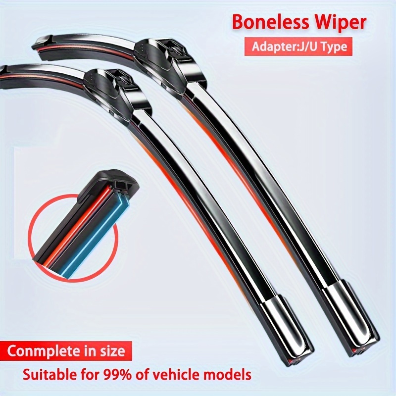 

Premium Dual-layer Adhesive Car Wiper Blades - , Quiet With U J Hooks For All Models - Sizes 14" To 28" Windshield Wipers