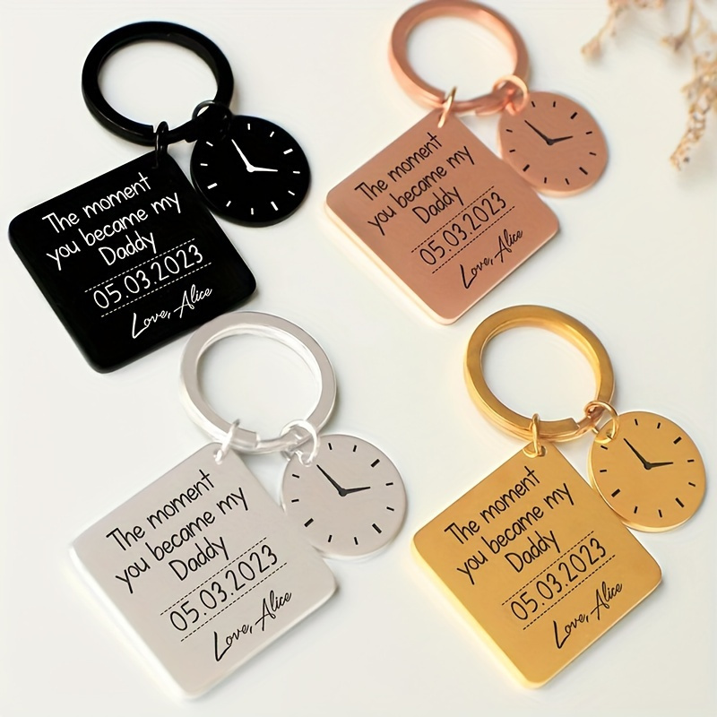 

【customized Products】personalized Birth Time And Date, Custom Name Keychain, Father's Day Keychain, Gifts For Friends And Family