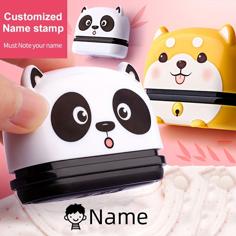 

1pc White Panda Custom-made Name Stamp Diy For Name Seal Clothes Chapter Not Easy To Fade Security Name Stamp Toy