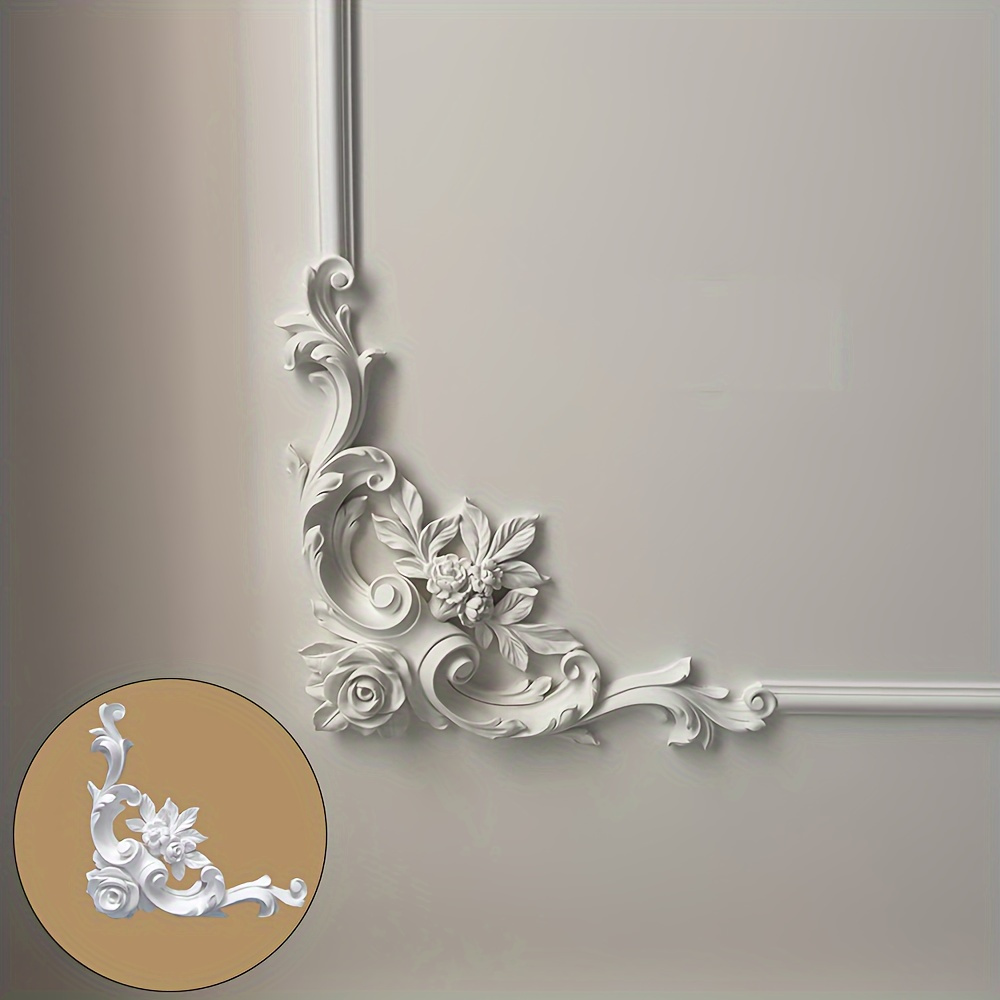 

Easy-install Pu Foam Corner Decor - Lightweight, Paintable Rose For Ceiling & Wall Accents