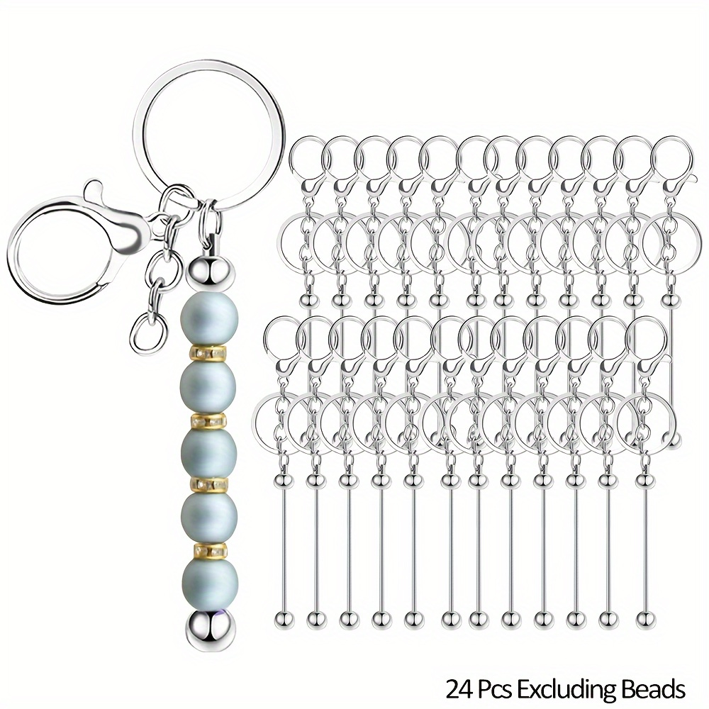 Stainless Steel Beadable Keychain Bars Beadable Blanks For - Temu