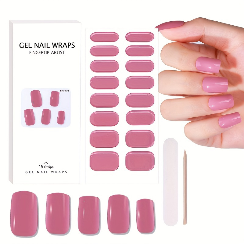 

Semi Cured Gel Nail Wraps, Semi-cured Gel Nail Strips-works With Any Nail Lamps, Salon-quality, Long Lasting, Easy To Apply & Remove-includes Nail File & Wooden Stick