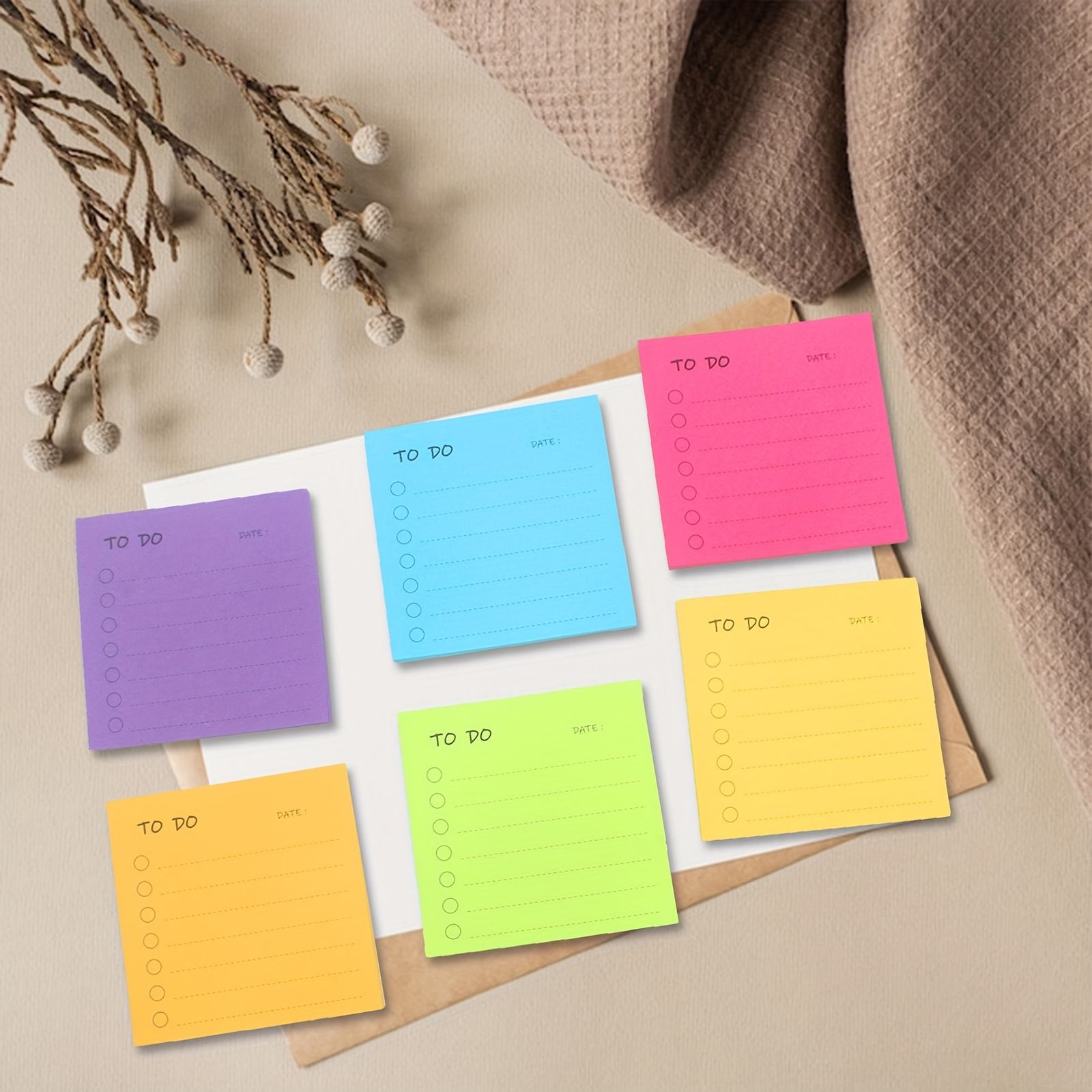 3/6 Pads To Do List Sticky Notes (6 Colors Optional) Sticky - Temu