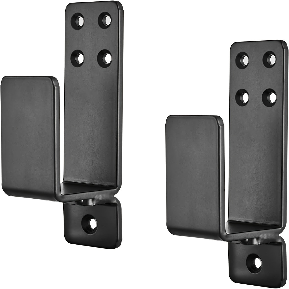 

2pcs Heavy-duty Door Brackets - 2x4" Lumber Support For Home Security, U-shaped Steel Holder For Basement, Shed, Warehouse, Backyard Barn Gates - Black