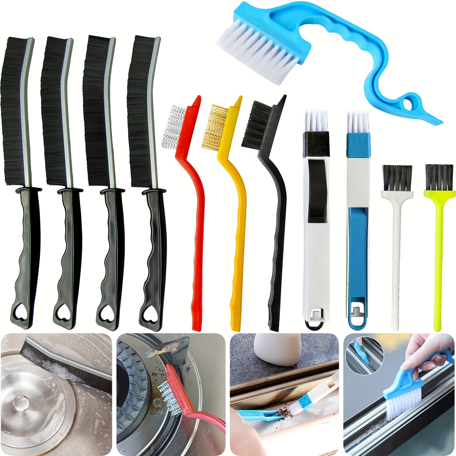 

12- Gap Cleaning Set For Bathroom, , And Household Use - - Brushes For , Bathtub, Faucet, & Crevice Cleaning - Portable Plastic Cleaning Multiple - No Needed