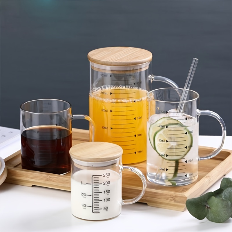 Recipientes de vidrio con tapas Brita jarra de vidrio con tapa de madera,  jarra de vidrio para nevera de agua con asa para bebidas frías calientes,  agua fría, té helado Brita : Hogar y Cocina 