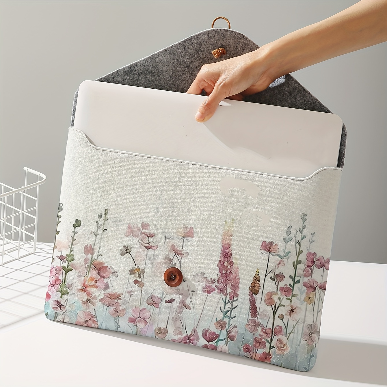 

Floral Printed Laptop Bag, Soft Laptop Fabric Cover, Suitable For Laptop Computer, Soft Storage Laptop Cover Tablet Storage Bag Cover