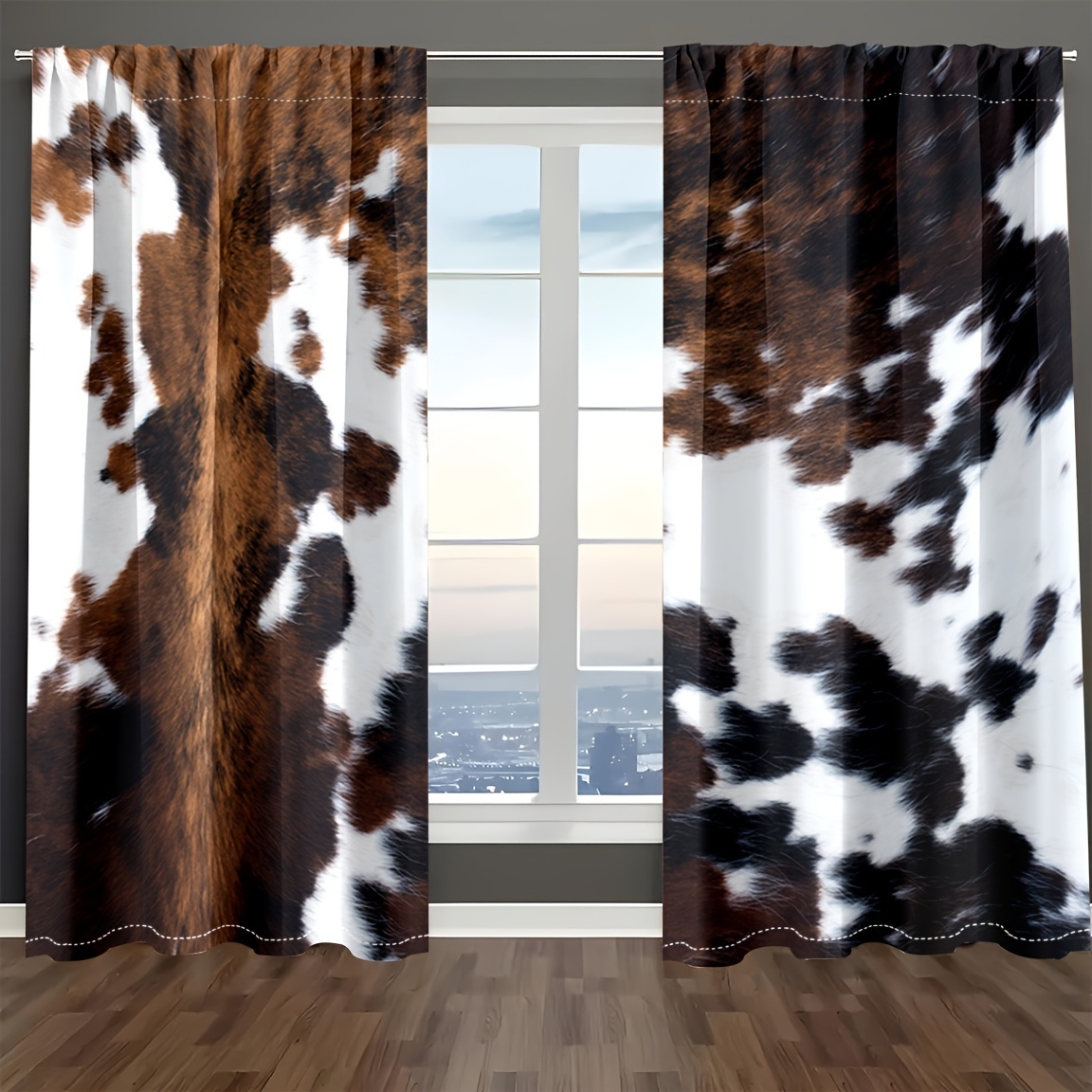 

2pcs, And Cowhide Curtains, Curtains Curtains Decor