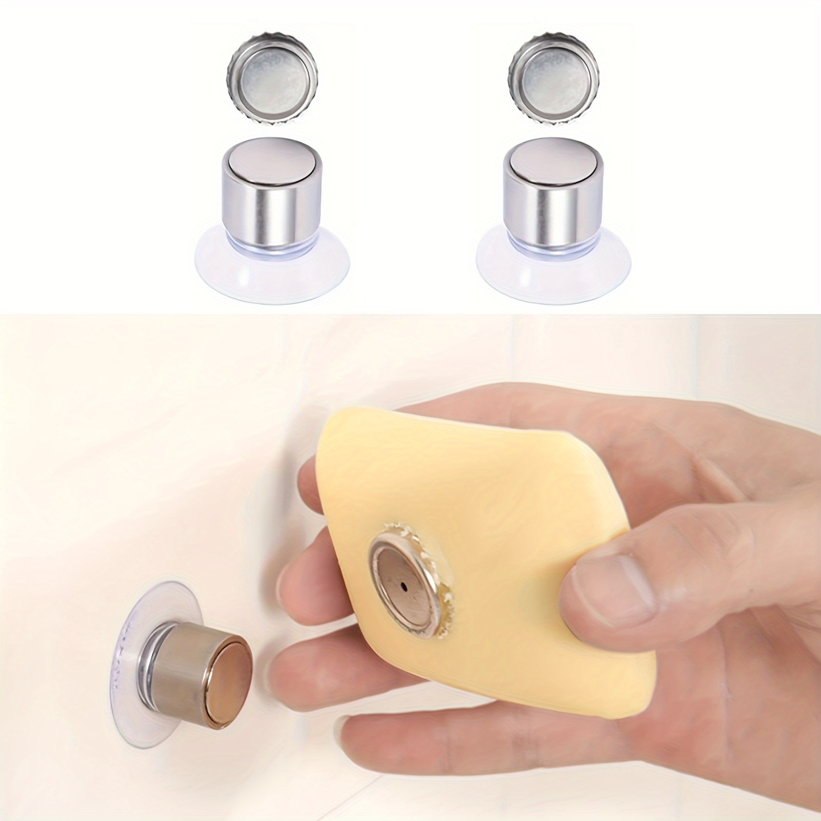 

1/2pcs Stainless Steel Magnetic Soap Holder, Hanging Bar Soap Dish With Suction Cup, Wall Mount Soap Tray For Shower Bathroom Kitchen Sink