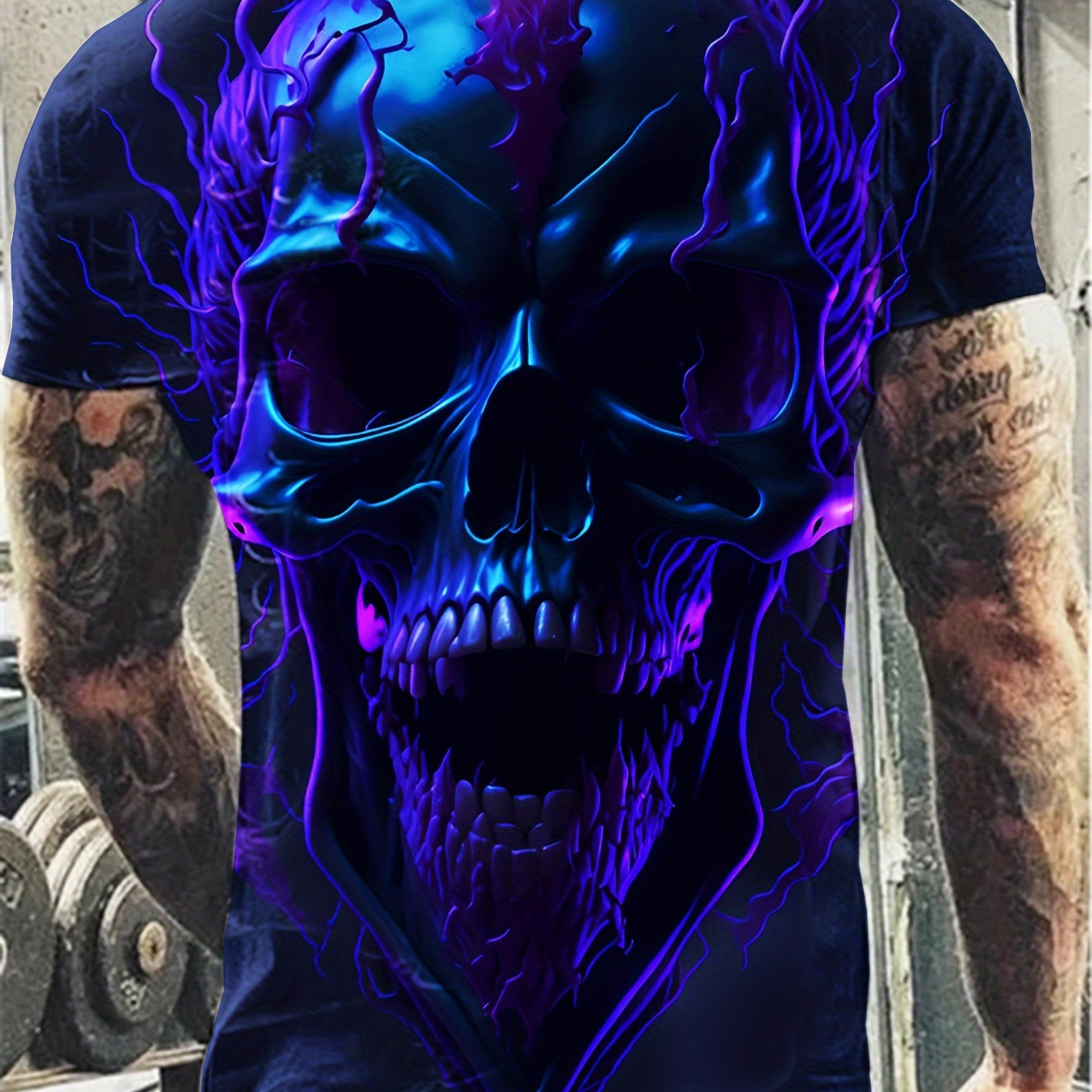 

Halloween Terrifying Skull 3d , Men's Novelty T-shirt, Fashionable And Comfortable