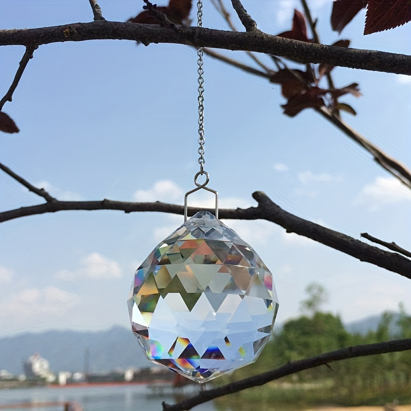

1pc Stunning Clear Glass Crystal Ball Pendant Sun Catcher Indoor Window Hanging Beautiful Home Decor Eye-catching Piece Special Jewelry Accessories
