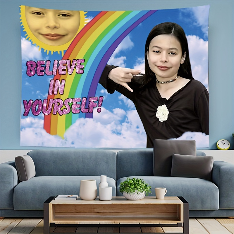 

Believe In Yourself" Inspirational Quote Tapestry - Fashionable Polyester Wall Art For Bedroom, Living Room, Dorm Decor | Includes Free Installation Kit