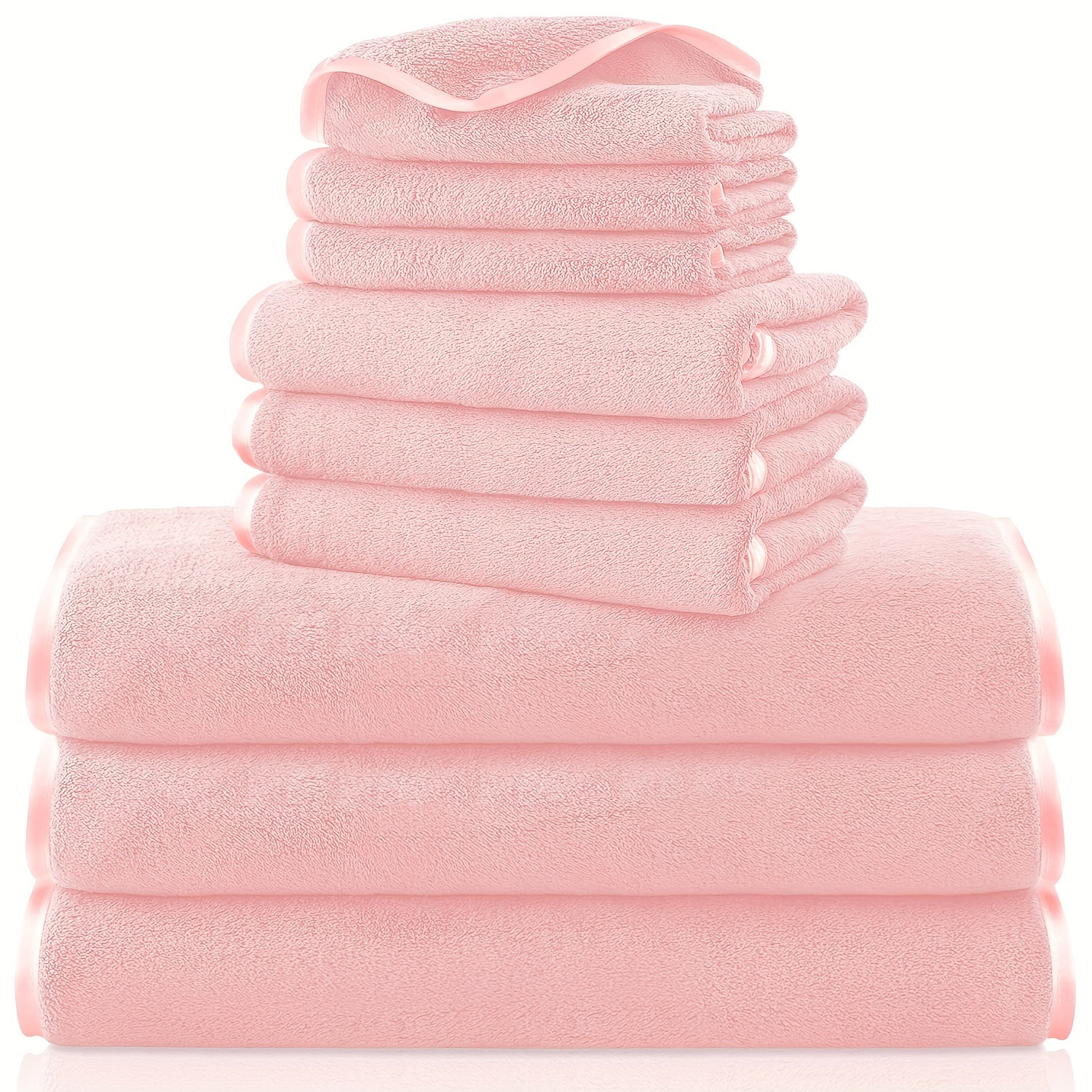 1pc Toallas Baño Encaje Rosa Toalla Baño Ultra Suave - Temu