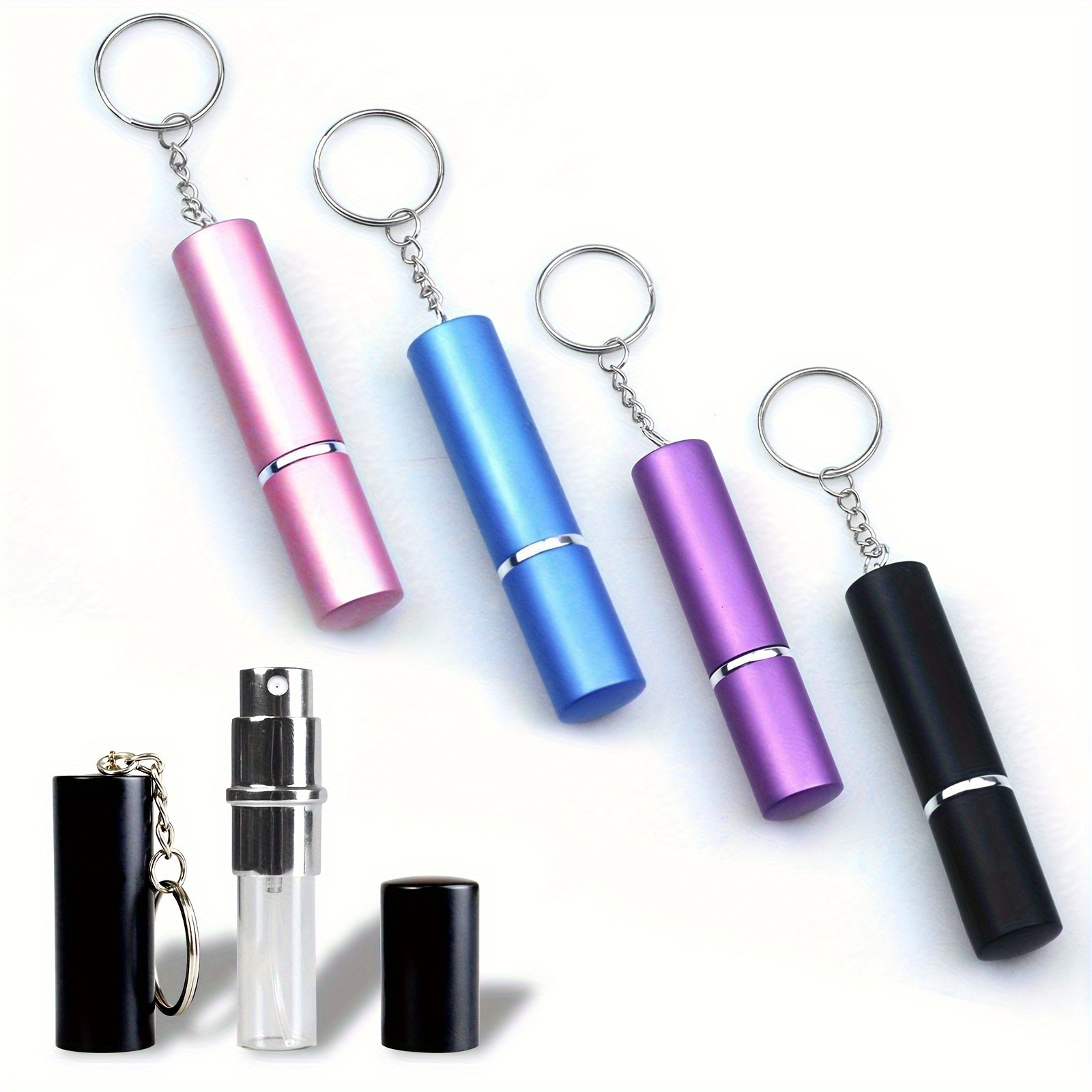 

Yiflin 1pc 10ml Portable Perfume Spray Bottle Keychain, Can Be Used As Pepper Spray Self Defense Keychain For Travel Gift For Women Daily Use