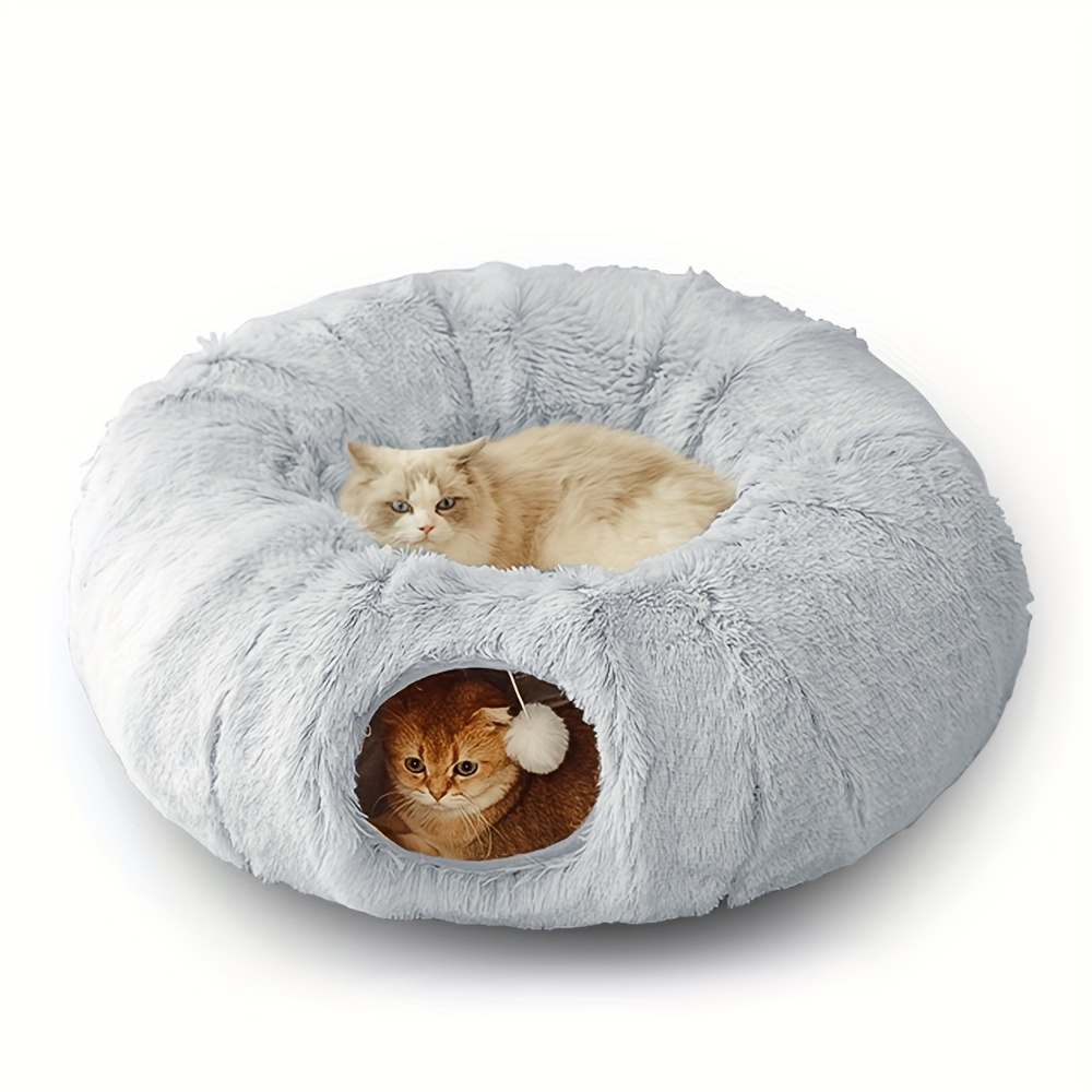 

Warm Plush Cat And Dog Tunnel Bed Playground Toys Foldable, Suitable For Indoor Cats Kittens Puppies Rabbits