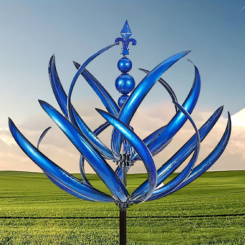 

1pc Metal Wind Spinner Sculpture, Kinetic Garden Art, Durable Windmill Wind Spinner For Home And Garden Decor