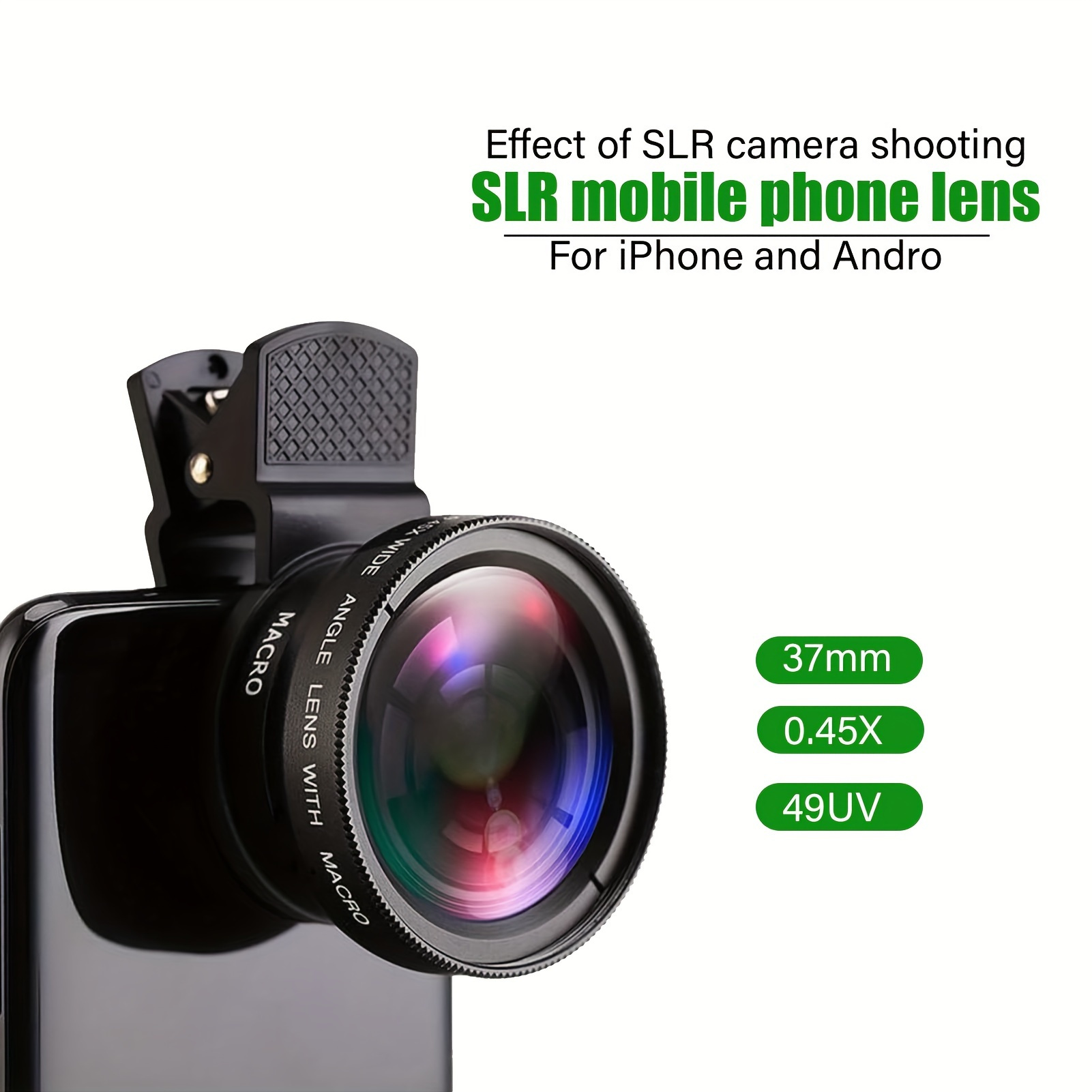 

Mobile Phone Lens Kit For And Android, 2-in-1 Clip-on Lens Kit For Camera Lens, Hd Camera Lens Kit For Samsung And , Dslr Ultra-wide And Macro Mobile Phone Camera Lens