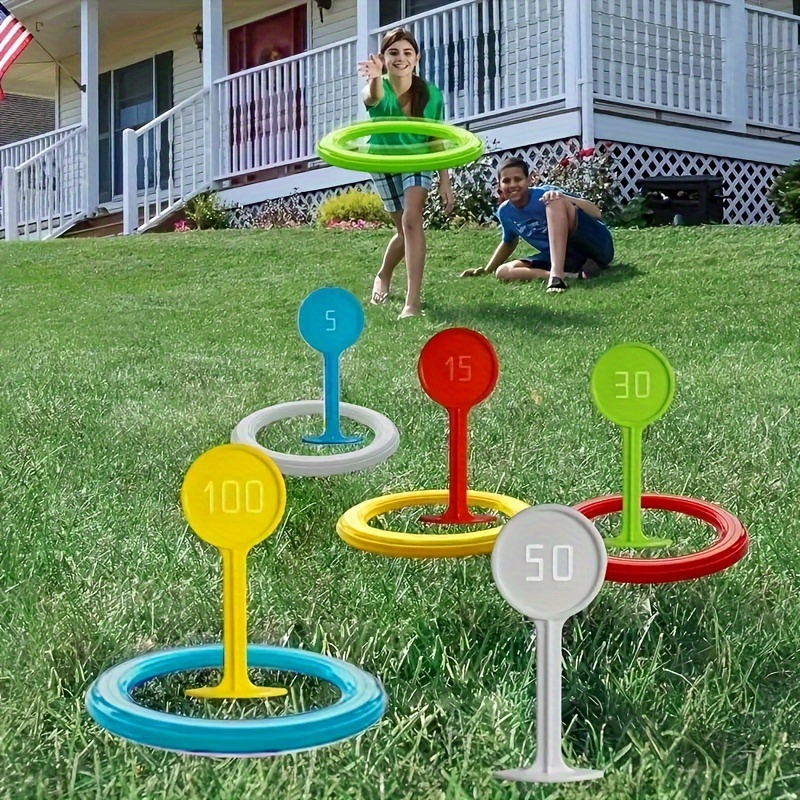 

1set Ring Game Equipment, Rainbow Stacking Music Toy Set, Children's Beach Game, Grass Game Equipment