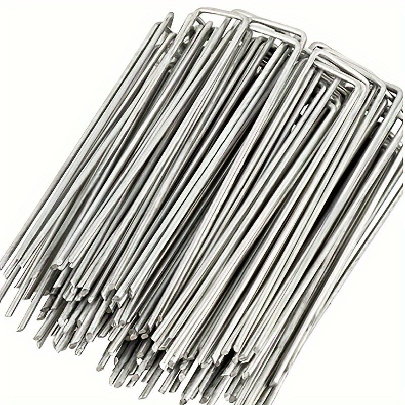 

50pcs Galvanized Steel Outdoor Turf Ground Nails, U-shaped Ground Nails, Anti-grass Cloth Garden Ground Nails, Insert Soil -shaped Fixer