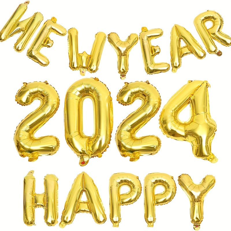 2024 New Year Decor 1 2024 Digital Balloon 17 Metal Silvery - Temu