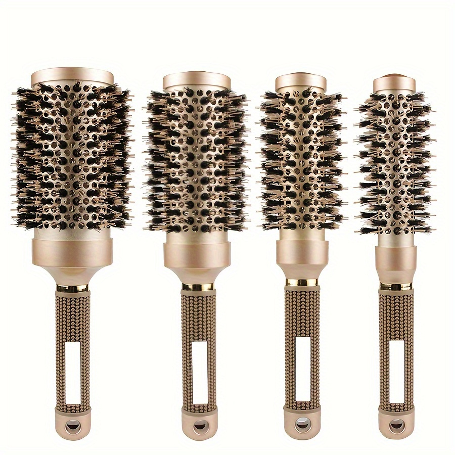 

1pcs Round Brush, Professional Hairdressing Comb, Ceramic Aluminum Tube Comb, Heat Resistant Round Curling Comb For Hair Styling