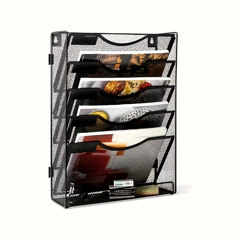 Ultimate Office Mesh Wall File Organizer, 8 Tier Vertical Mount Hanging  File Sorter. Multipurpose Display Rack Includes 18, 3rd Cut PocketFile  Clear