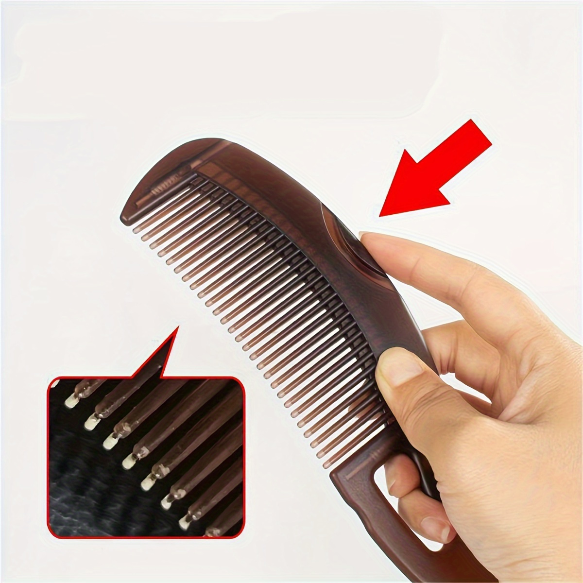 

1pc Fine-tooth Hair Comb For Oily Hair - No-wash Scalp Massage & Dandruff Control, Resin Handle