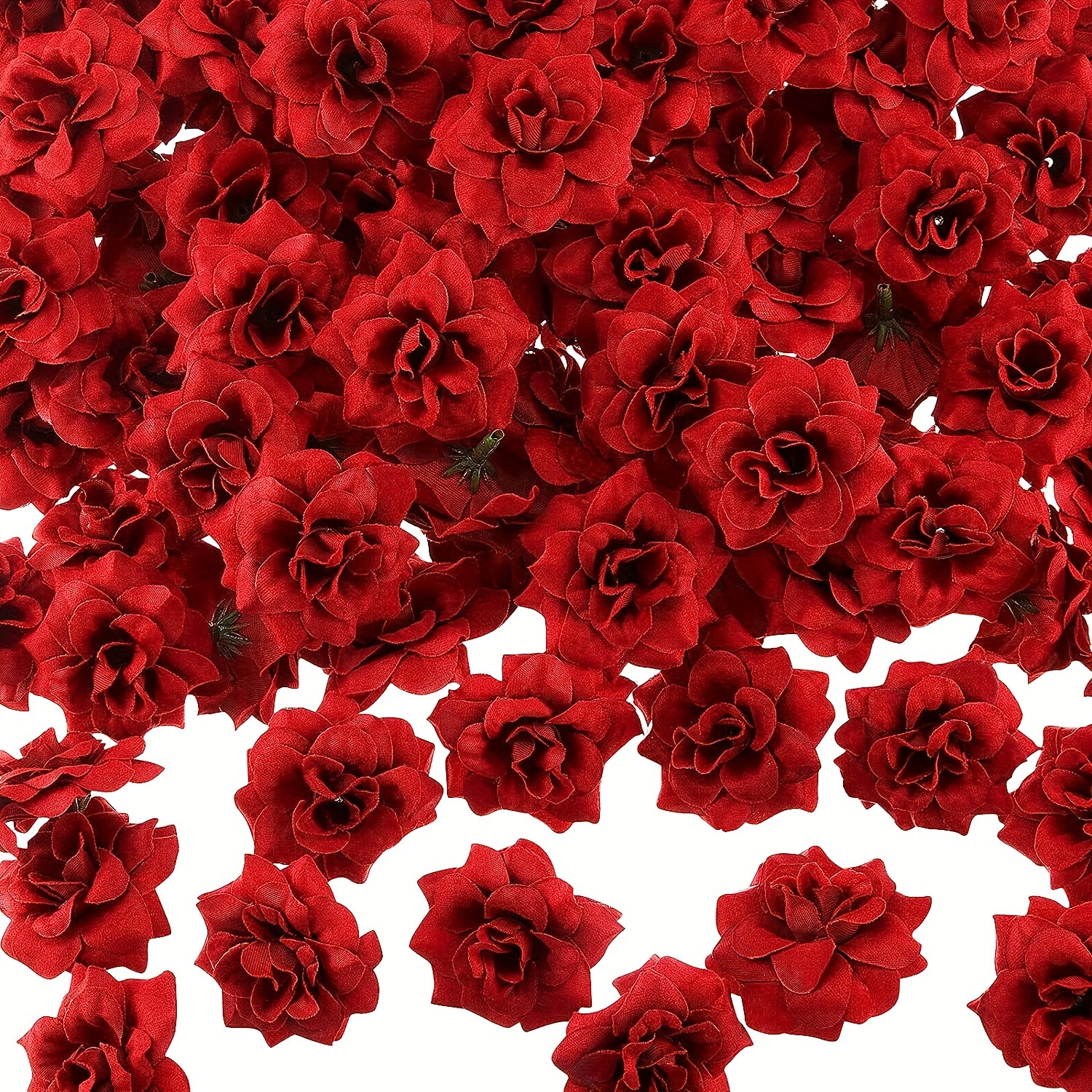 

Glam Style 50 Pack Artificial Deep Red Roses Silk Flower Heads For Wedding Floral Wall Diy Crafts Bouquets Decor - Versatile For Christmas, Halloween, Thanksgiving, Valentine's Day, Mother's Day