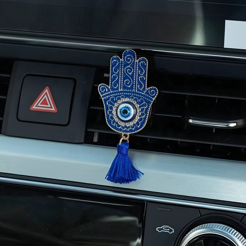 1 Pack Devil'S Eye Pendant, Metallic Blue Tassel Protective Sign, Suitable  For Home/Office Decoration, Car Rearview Mirror Accessories Decoration