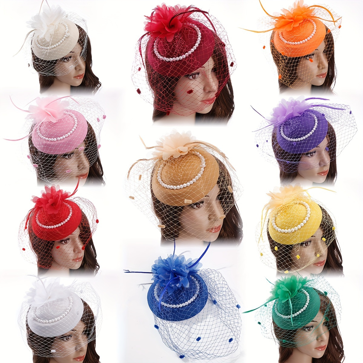 

1pc Vintage Flower Veil Mesh Hat Hair Clip Elegant Hair Barrette For Women And Daily Use Wedding Banquet Party Wear