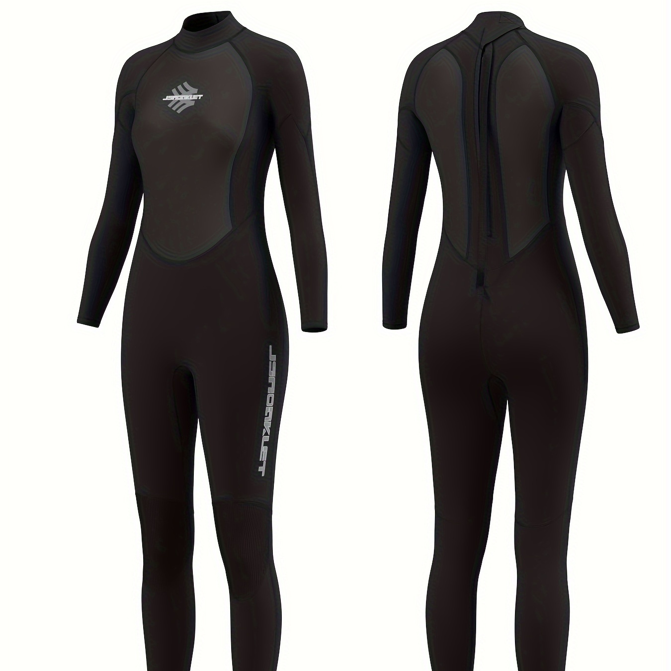 

Color Long Sleeve Wetsuit, High Neck High Stretchy Sporty Wetsuit, Women's Swimwear & Clothing