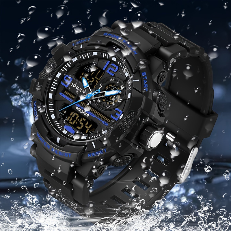 

Montre-bracelet de sport étanche pour homme SANDA, montre chronographe multifonctionnelle à calendrier lumineux LED, cadeaux pour hommes