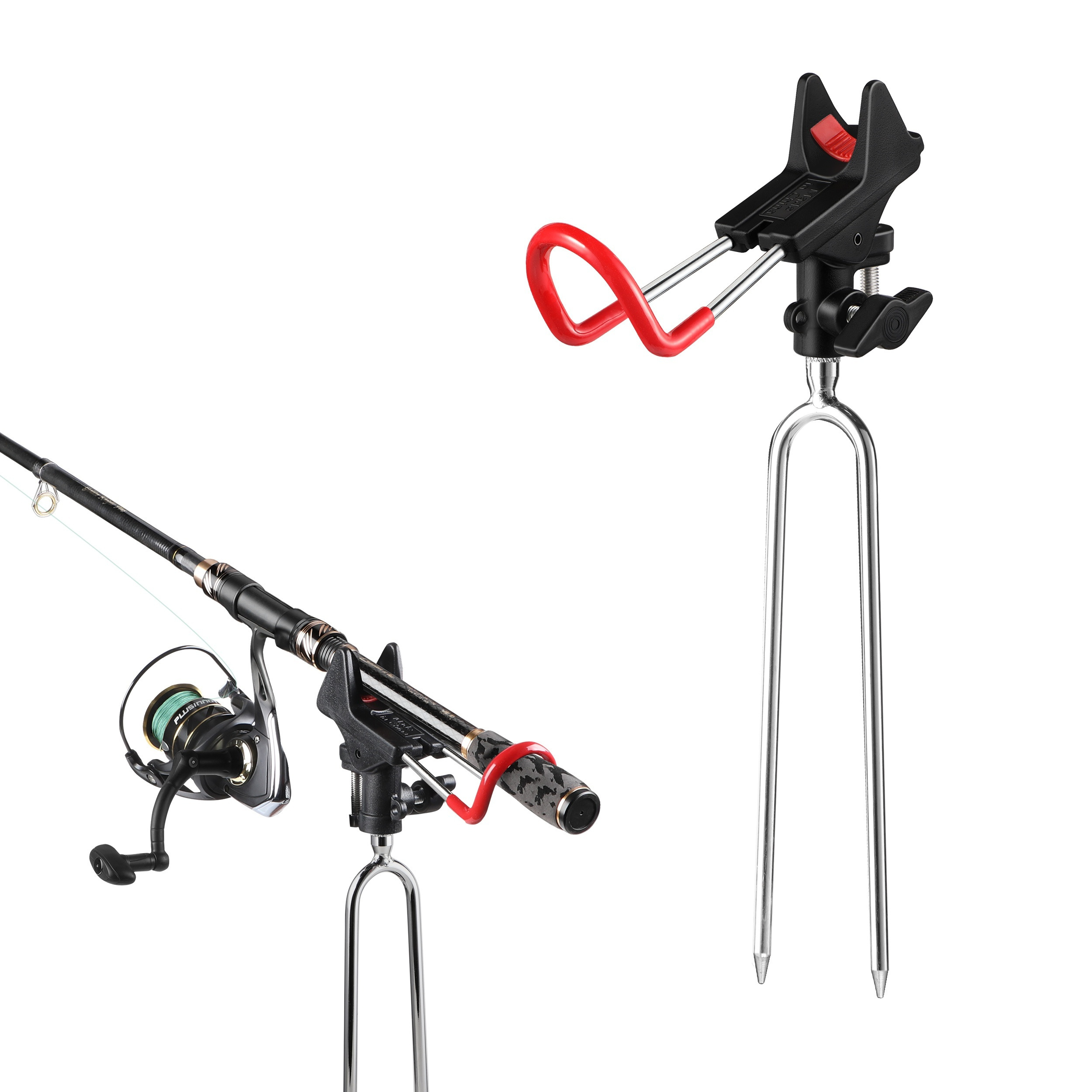 Foldable Fishing Rod Holder Ground Insert Rod Stand Portable