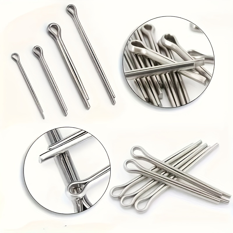 

180pcs Stainless Steel Split Pin Assortment Kit - Multiple Sizes Cotter Pins - R-clips U-shaped Fasteners For Industrial, Agriculture And Shop Use