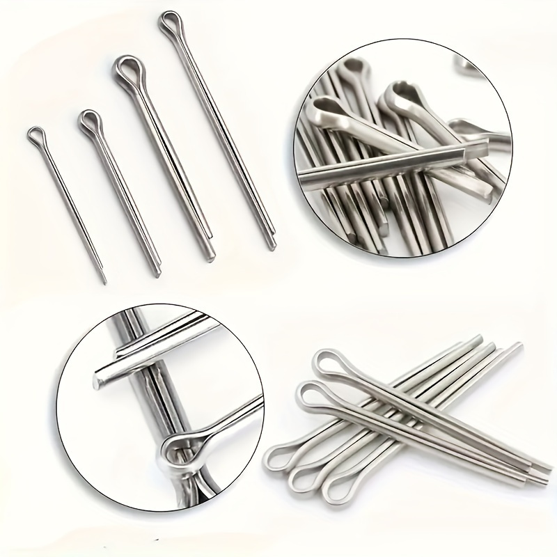 

180pcs Stainless Steel Split Pin Assortment Kit - Multiple Sizes Cotter Pins - R-clips U-shaped Fasteners For Industrial, And Shop Use