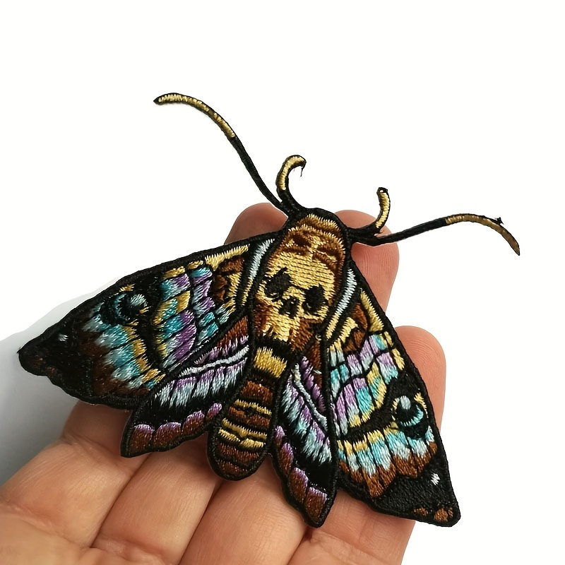 

1-piece Colorful Moth Embroidered Patch Appliqué, Mixed Color Vibrant Insect Iron-on/sew-on Embellishment For Clothing And Diy Crafts