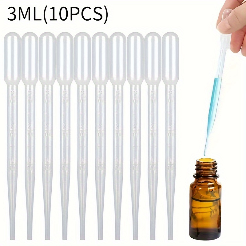 Pack of 12 Graduated 1ml, Glass Dropper with Black Suction Bulb, Medicine  Eye Droppers 3 Bent Tip Calibrated for Essential Oils, Science Laboratory