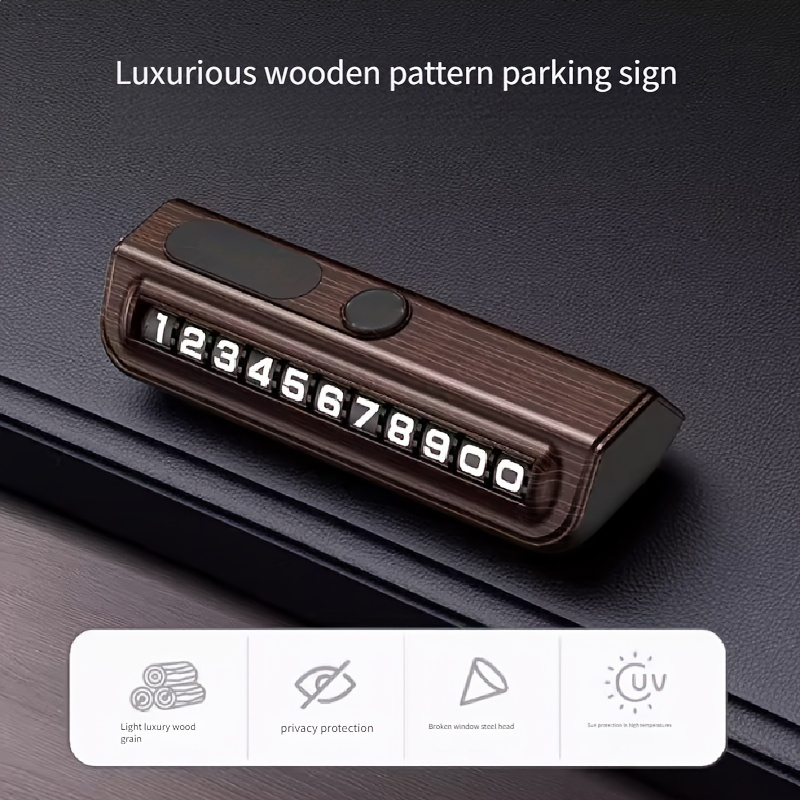 

Temporary Parking Phone Number Plate - Abs, Creative Interior Accessory For