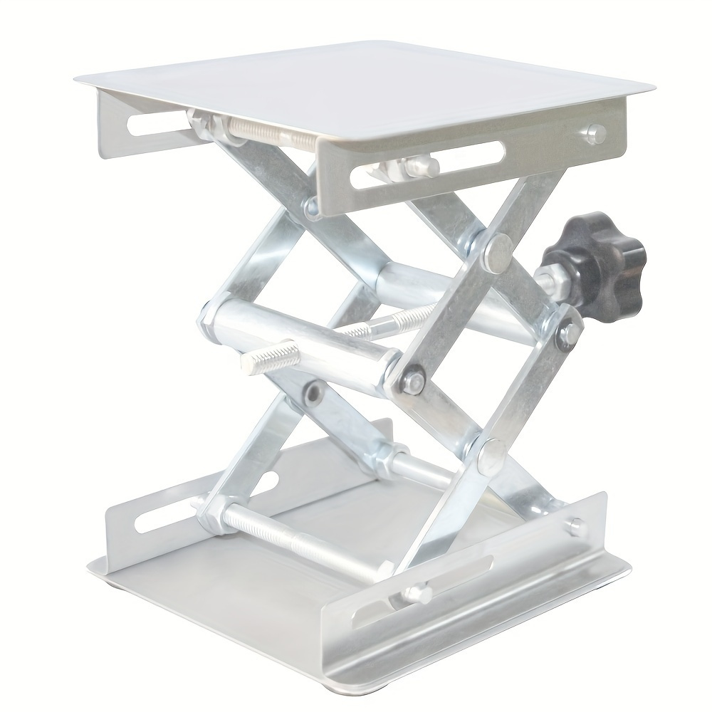 

4*4", Stainless Steel Lab Jack Stand, Table Lift Laboratory Jack Platform, Xpandable Lift Height Range From 1.8 Inches To 6.1 Inches