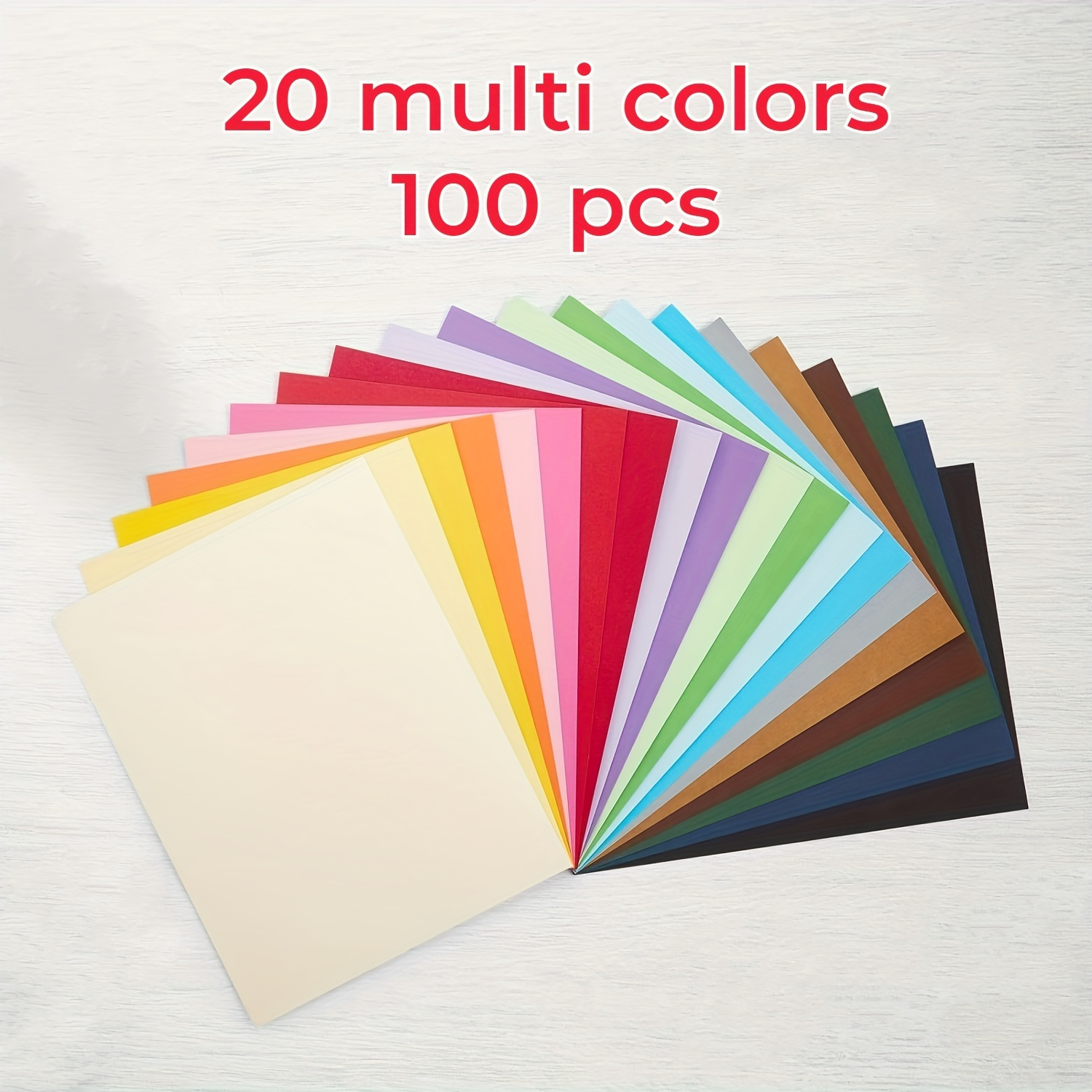 

Value Pack 100pcs 20-color Rainbow Series, A4 Size 8.3 X 11.7in For Birthday, Easter, Mother's Day, Father's Day, Halloween, Christmas, Graduation, Parties