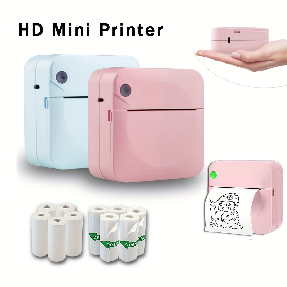 Portable Printer Mini Pocket Wireless Thermal - Temu
