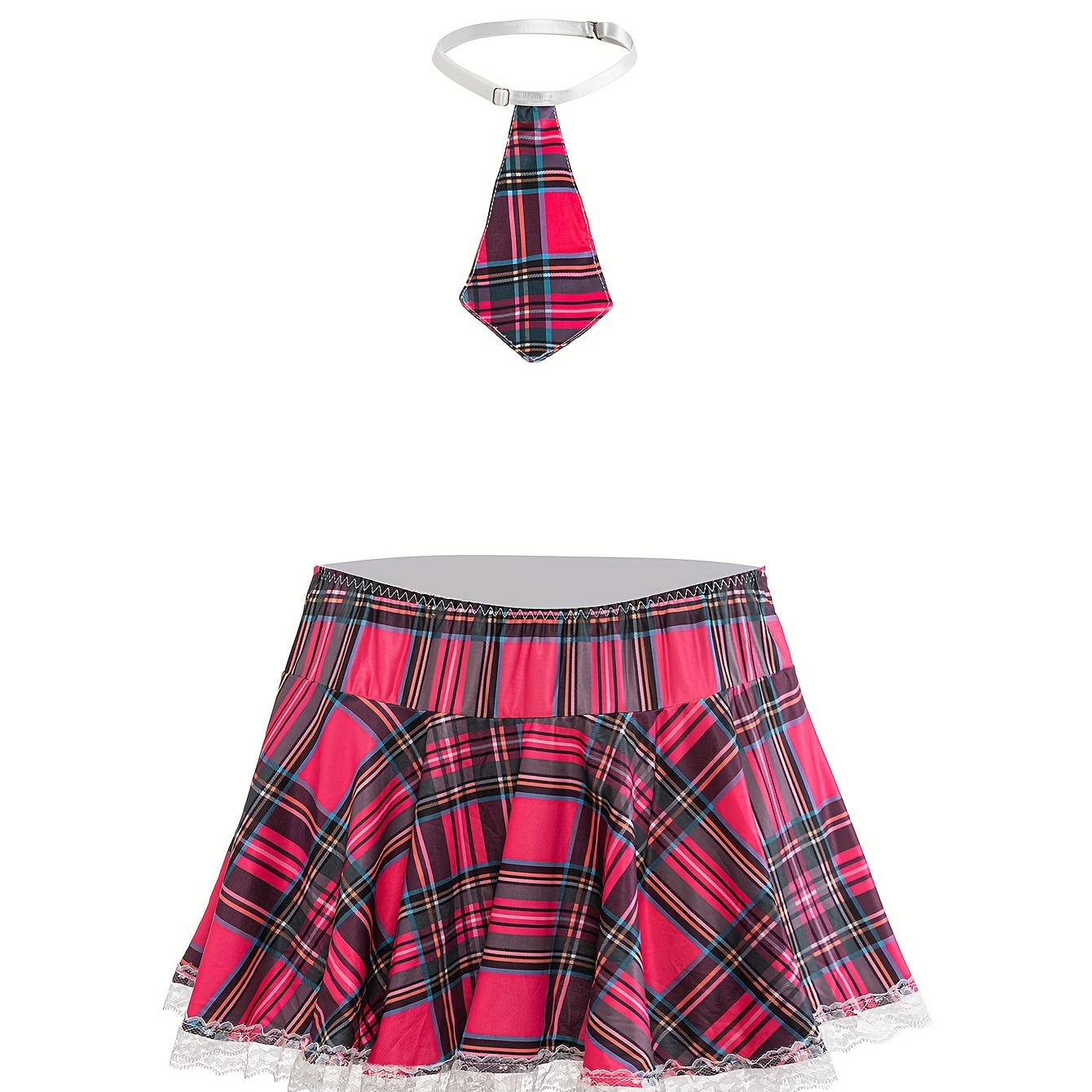 Plus Size Goth Skirt Women's Plus Colorblock Grommet Lace Up Temu