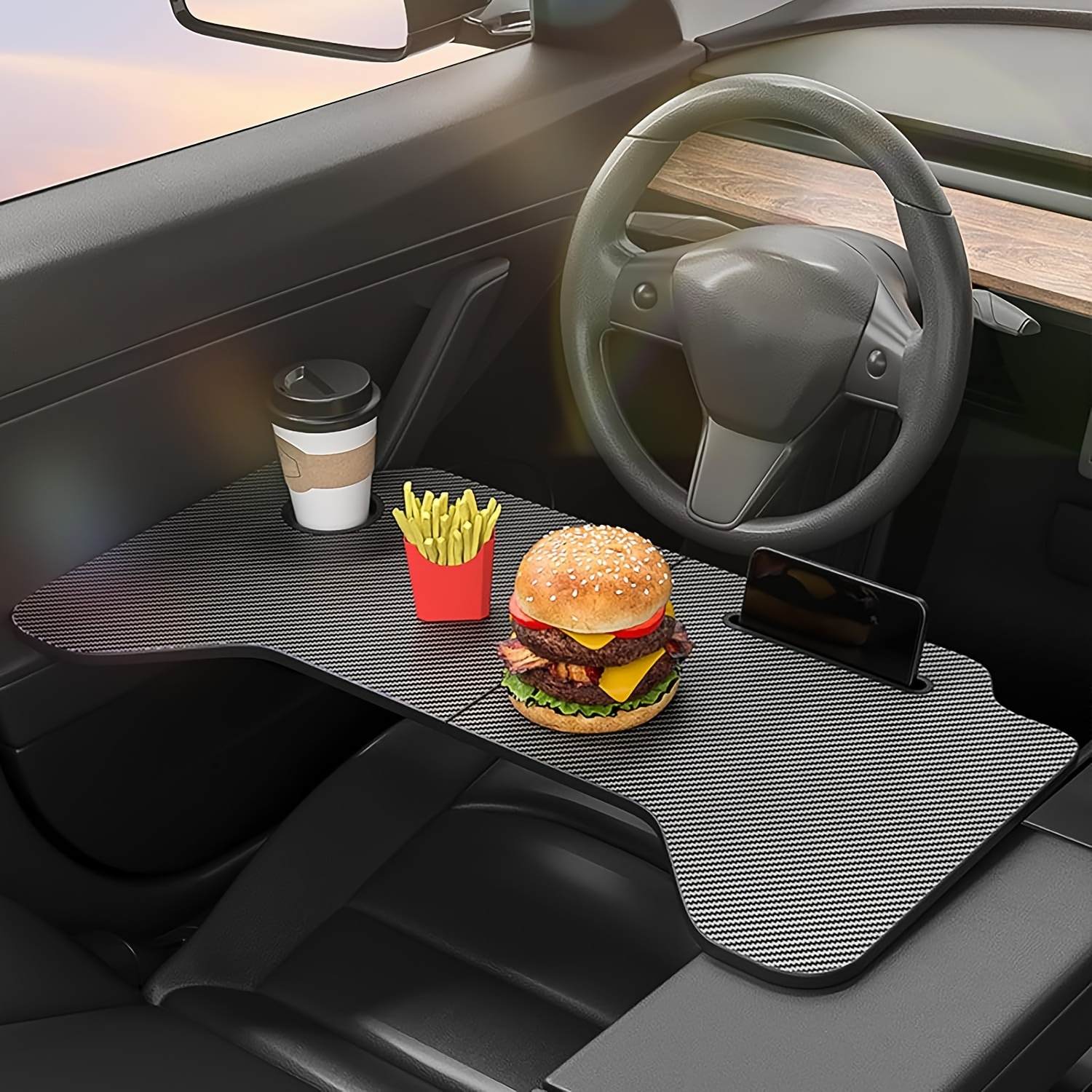 Car Tray for Eating Steering Wheel Tray Truck Steering Wheel Desk Steering  Wheel Tables Multifunctional Car Desk for Laptop Food Portable Auto Car Table  Tray Fits Most Round Car Steering Wheel Grey 